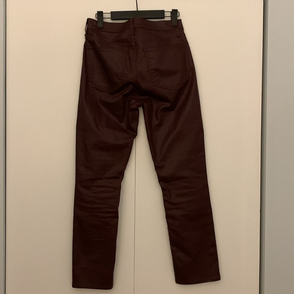 Statement burgundy coated denim pants, 26 inch - Picture 2 of 3